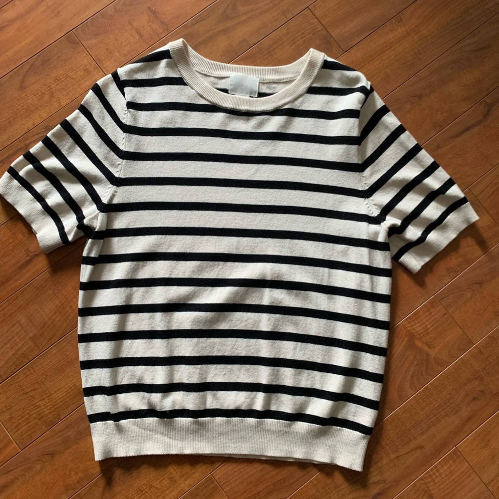 H&M Short-Sleeve Striped Knit Top